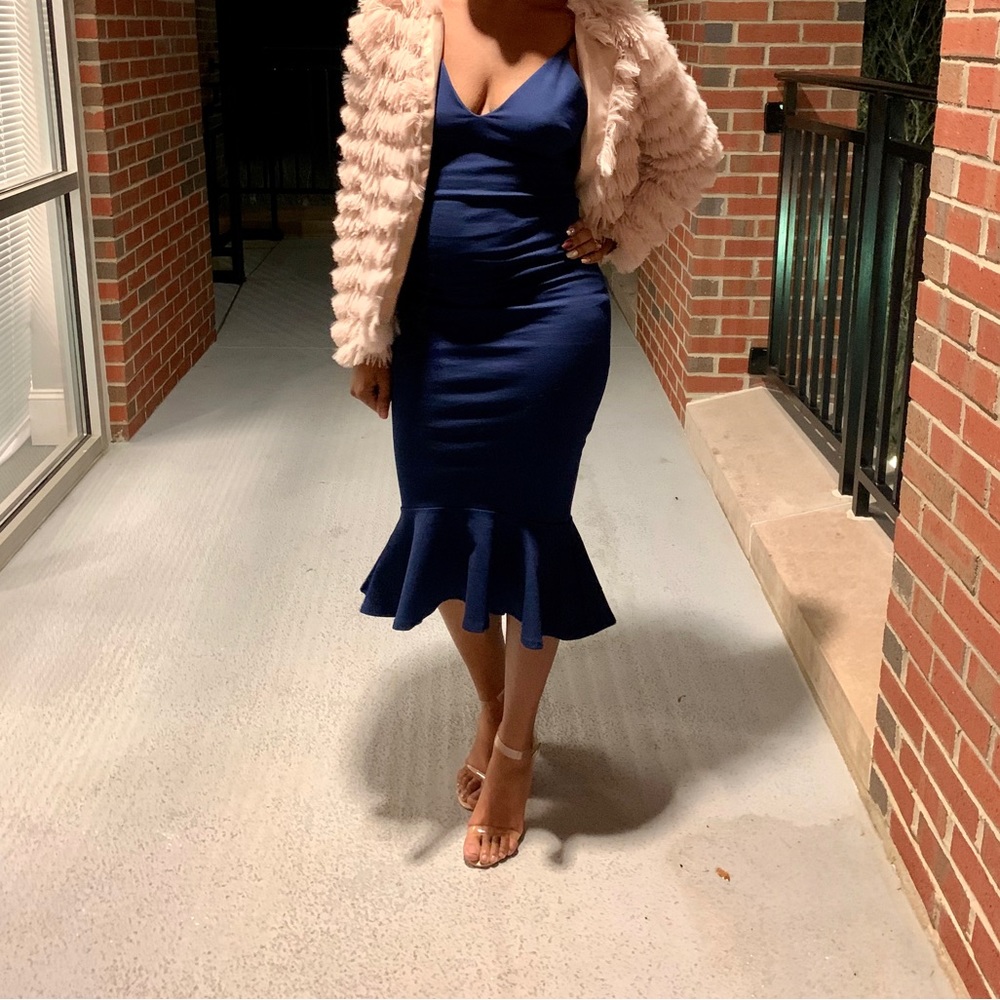 Navy Blue Midi Dress
